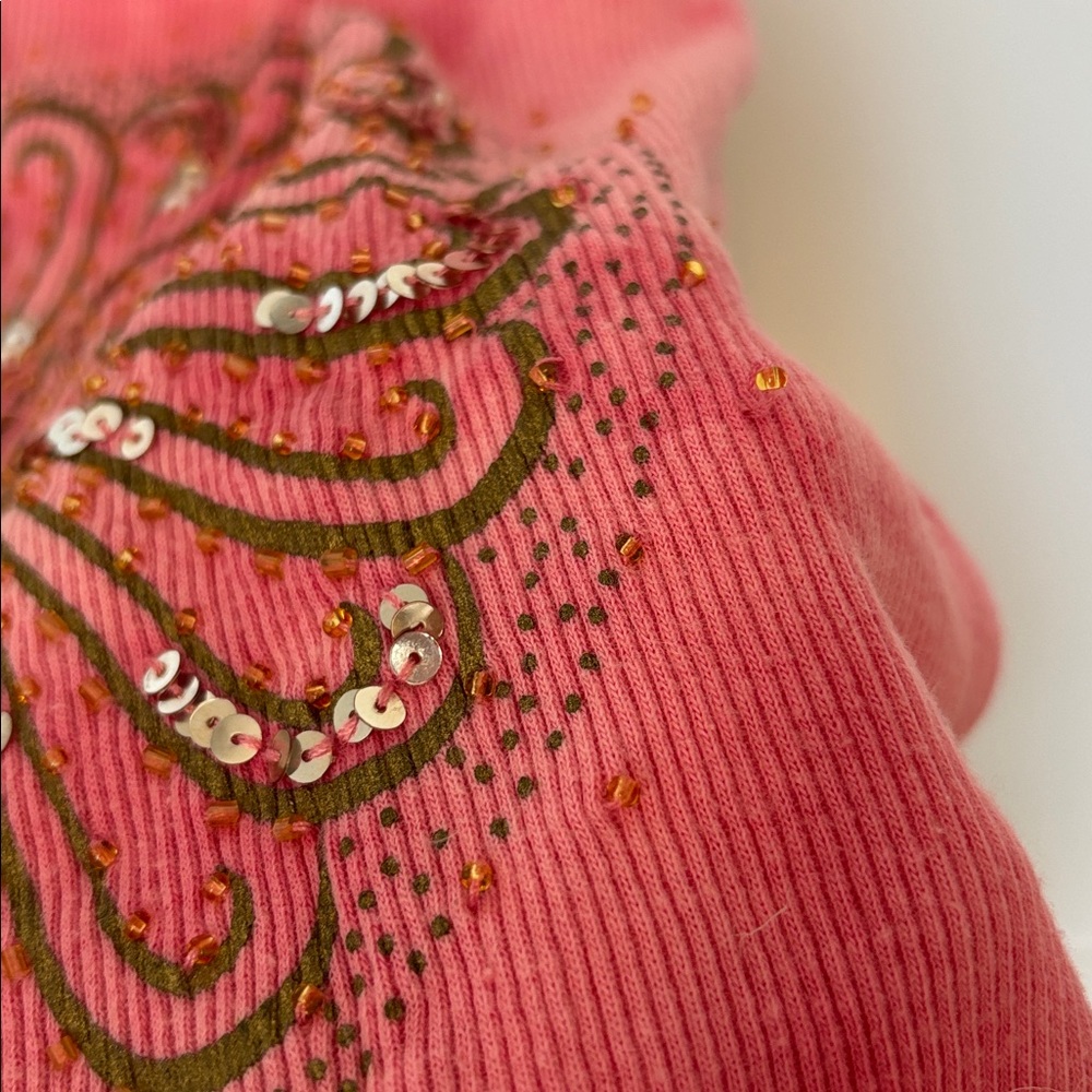 Marciano Pink and Gold Sequin Embellished Tank Top - Picture 3 of 10
